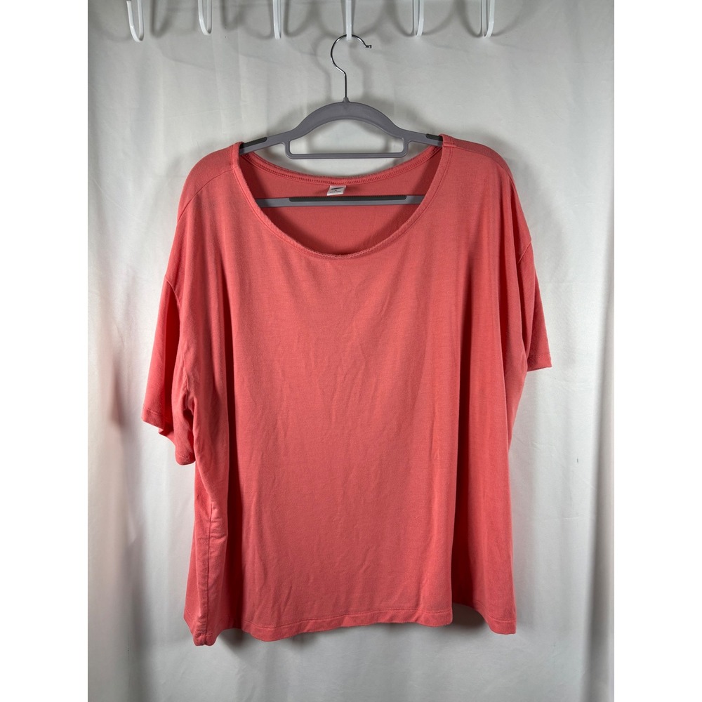 Old Navy Womens XL Pink Modal Rayon Blend Scoop Neck Relaxed Short‎ Sleeve Tee